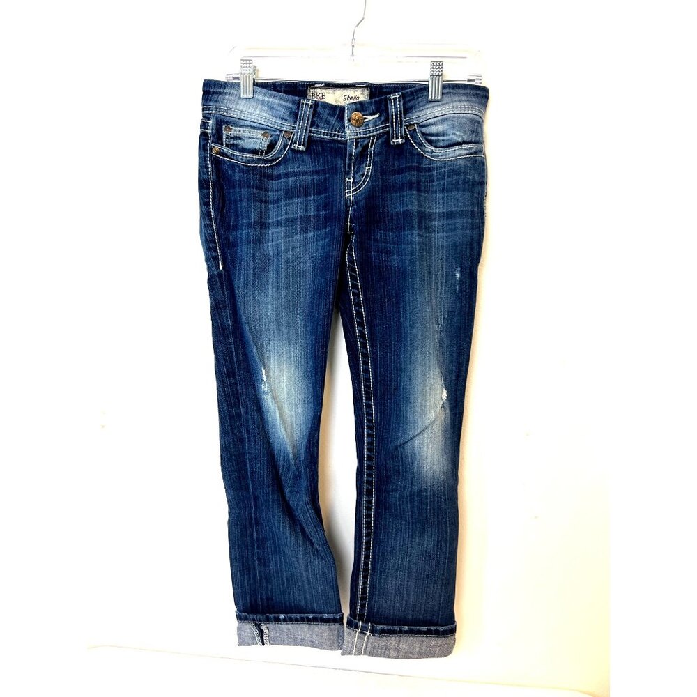 BKE Stella SZ 26 Denim‎ Jeans Big Stitching Cropped